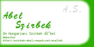 abel szirbek business card